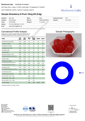 Enjoy - Live Rosin ∆9 THC Gummies - 40Pack (Strawberry - Bliss)