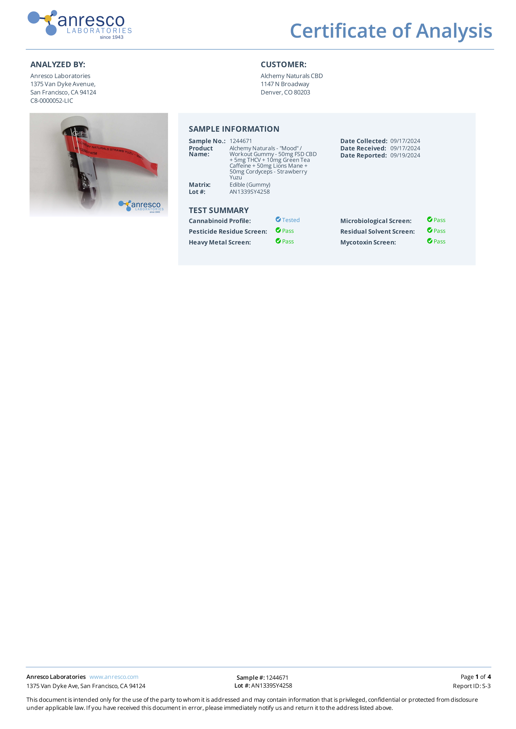 Alchemy Naturals - CBD + THCV Gummies - Uplift