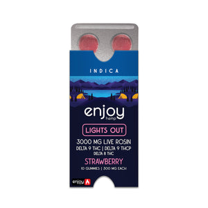 LIGHTS OUT - Live Rosin Δ8+Δ9+THC-P Gummies - 300mg each (Indica)